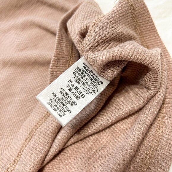 Free People Long Beach Tank Top in Mushroom Brown Tan Ribbed Knit Size Small - Picture 6 of 6